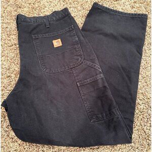 Carhartt Men's Lined Cargo Black Jeans Size 36x30 Workwear Outdoors Hunting